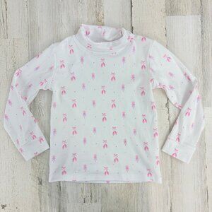 Little English Ballet Slipper Print Turtleneck Shirt Girls Top Sz 8 Ballerina